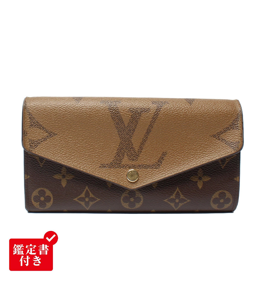 Louis Vuitton Wallet Portefeuille Sarah Monogram Giant Canvas Leather Brown